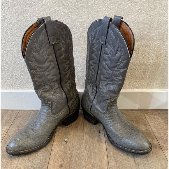Red Wing Bullhide Mens 7 D Gray Leather Cowboy Western Boots 9807 USA Made main image 9